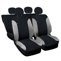 Lupex Shop Housses de siège auto compatibles pour 500 Hybrid Noir Gris Clair