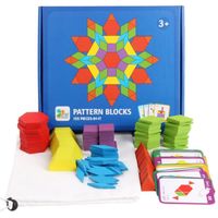 Jouet tangram éducatif pour enfants - RMEGA - Puzzle en bois créatif - Bleu - Voyage et cartes