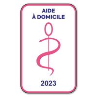 Autocollant Sticker - Vignette Caducée 2023 pour Pare Brise en Vitrophanie - V6 Aide à Domicile 