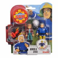 Figurines Derek et Steel Fireman Sam avec accessoires - SIMBA