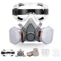 Acdolf Demi-Masque Respiratoire Réutilisable Avec Lunettes - Filtre Anti-Poussière Gaz Peinture Professionnel