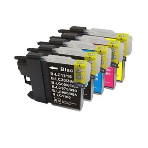 Lot De 4 Cartouches D'Encre Noire Go Inks Pour Brother - Modèle B-LC980Bk-4