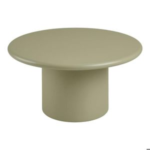 Table Basse Ovale Verre Teinté Vert Clair - Salon - H91 X L80 X P85 Cm