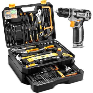 WORKPRO CR-V Kit d'outils de mécanicien, Outil Mecanique 408 pièces de haute qualité pour la maison, 3 tiroirs