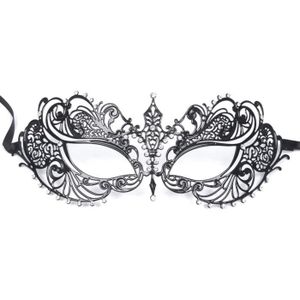 Style vénitien métal noir couronne diamonte masque filigrane masquerade/bal uk 