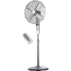 Bastilipo Palma Ventilateur sur pied rond 50 W Acier inoxydable 3 vitesses Champagne