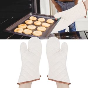 Blanc Gshy Gants de Cuisine Gants de Four Anti Chaleur Manique et Gant pour Cuisiner Barbecue Cuisson 1 Paire
