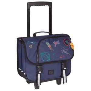 CARTABLE Cartable à roulettes fusée KIP MR ROCKET Bleu mari