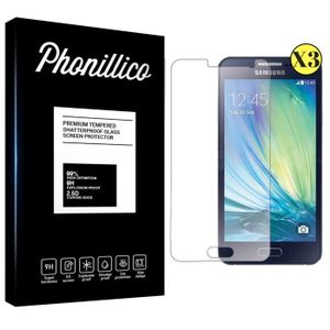 FILM PROTECT. TÉLÉPHONE Verre Trempe Samsung Galaxy A5 2015 A500 - [Pack 3] Film  Vitre Protection Ecran Ultra Resistant [Phonillico®]