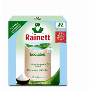 Rainett Tablettes Lave-vaisselle Tout En 1 Bicarbonate X30