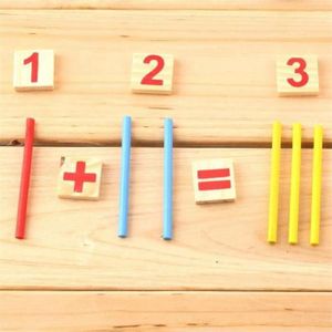 50PC Math Manipulatives en bois de comptage bâtons enfants préscolaire jouets éducatifs