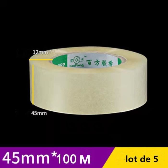 Rouleau de ruban adhésif PP acrylique transparent 5cm X 100m