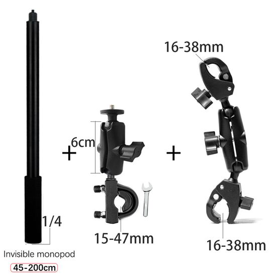 Perche à Selfie Invisible 135cm Pour Insta360 X5/X4/X3 - Compatible GoPro, DJI - Légère Et Télescopique