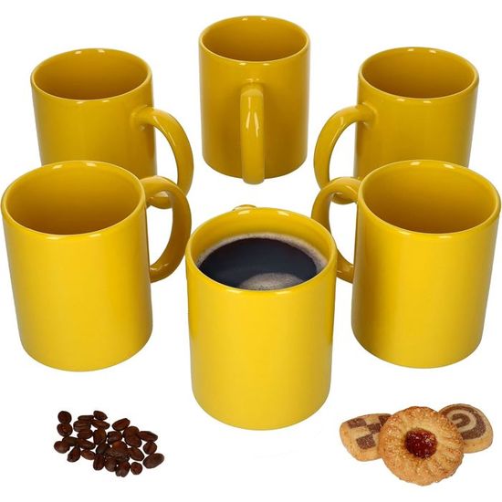 Generic Lot De 6 Tasses à Café + Sous-Tasse En Porcelaine