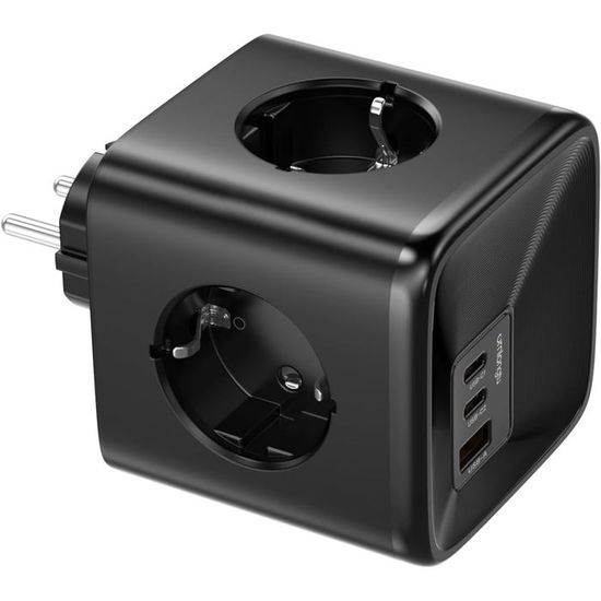 Multiprise 8 Prises + 4 Ports USB, Interrupteur 2 Positions – DOUBLE VI – Protection Intégrée