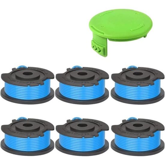 Bobines De Fil Double Pour Débroussailleuse Greenworks 40V - Lot De 6 + 2 Capuchons - Diamètre 1,65 Mm