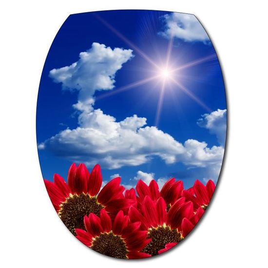 Autocollant Pour Abattant WC 35x42 Cm Motif Fleur 7313 - Décal Art Déco, Facile à Poser, Neuf Sous Blister