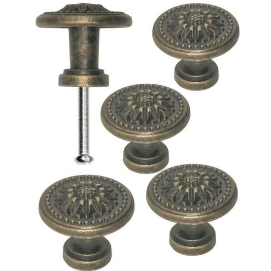 Fuxxer® Lot De 2 Poignées De Tiroir Pliantes Antiques 95 X 52 - Design Bronze Fer