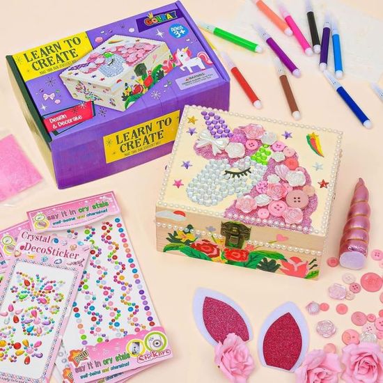 Kit Créatif Licorne FIHODONE 12 Pièces - Bois à Peindre - Activité Manuelle Enfant
