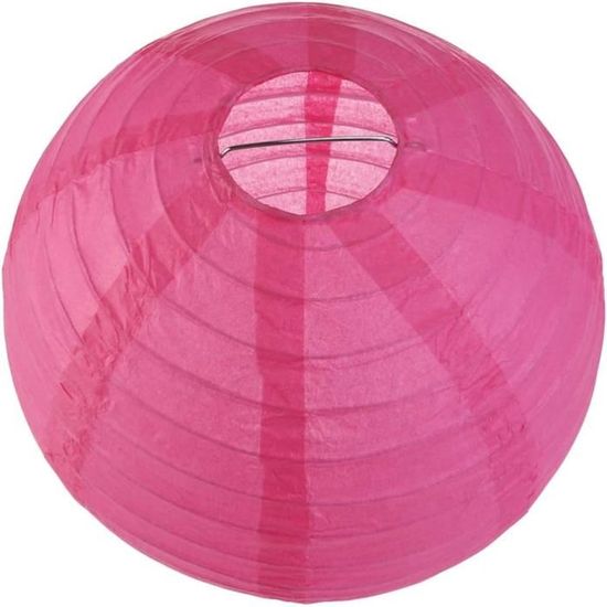 Lot De 10 Lanternes Rondes En Papier - 20 Cm (8"), Blanc Et Rose, Pour Fêtes, Mariages, Anniversaires