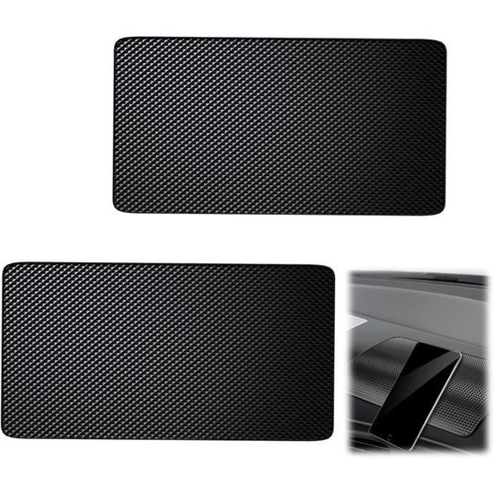 2 Tapis Silicone Anti-Glisse Pour Tableau De Bord Auto - Adhésifs Réutilisables Et Lavables
