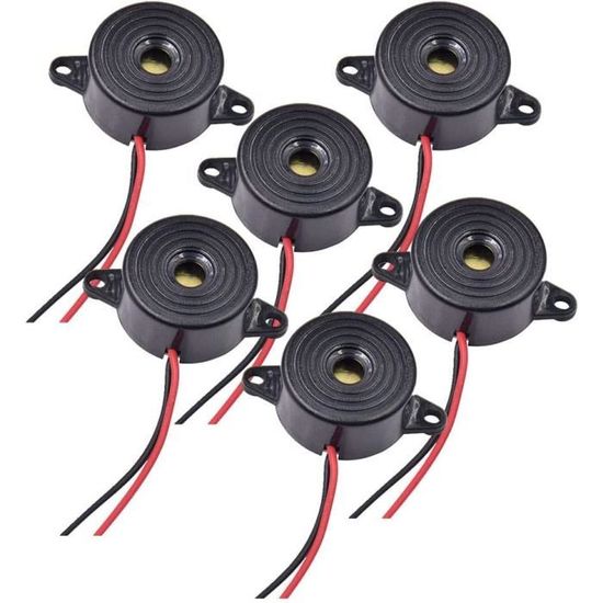 Lot De 2 Buzzers électroniques 3-24V, 95dB - Alarme Sonore Continue Pour Voiture, Système Sécurité, Projets DIY
