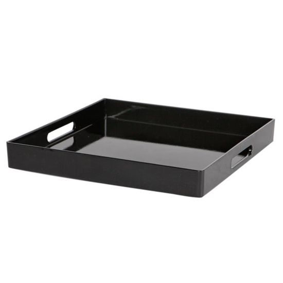 Grand Plateau Rectangulaire Antidérapant 66x45.5 Cm – Plastique Robuste Avec Surface Caoutchouc, Idéal Cuisine & Service