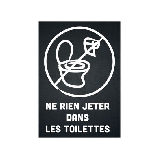 15 Autocollants WC 'Ne Rien Jeter' - 4,5cm Rond - Évite Bouchons Canalisations - Adhésif Durable