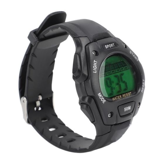 Montre Sport Numérique étanche 10 ATM - 100 Mètres, Chronomètre, Réveil, Rétroéclairage, Pour Natation Et Plongée - 13
