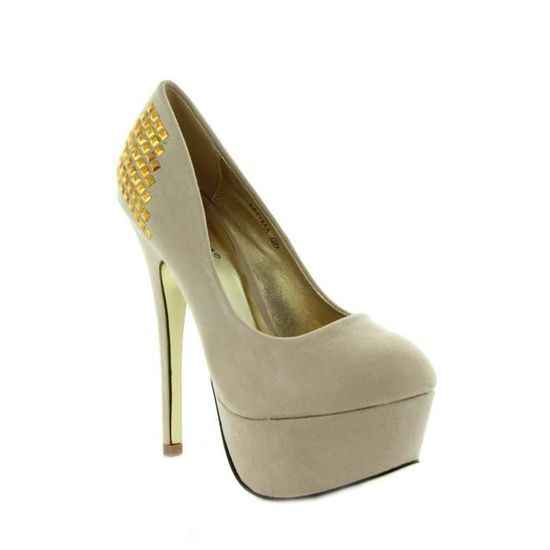 Escarpins Sergio Rossi - Plates-formes, Bout Ouvert (open Toe) - Cuir Beige Nude - Taille 40 - Neufs Avec Boîte