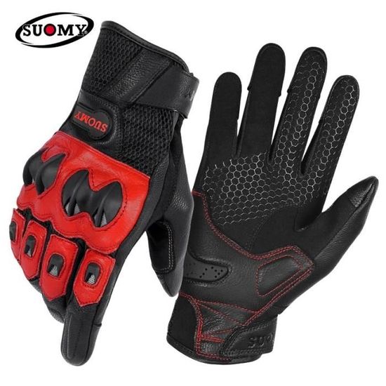 CHCYCLE Gants Moto Cuir De Chèvre Homme Femme - Écran Tactile - Protection Et Confort