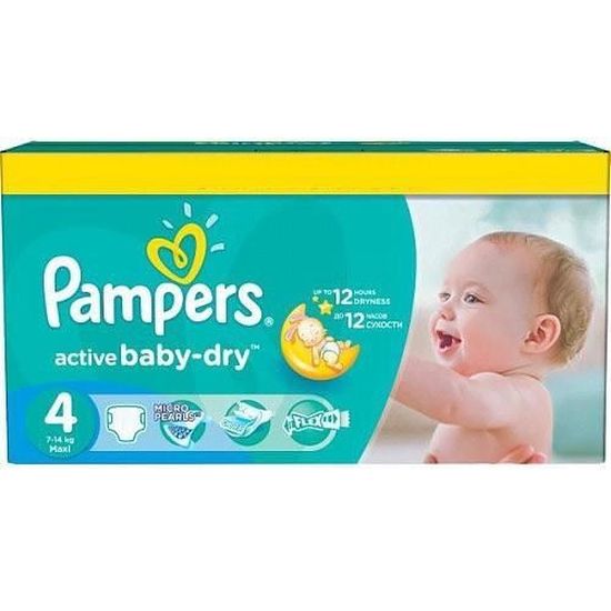 312 Couches Pampers Active Baby Dry taille 4
