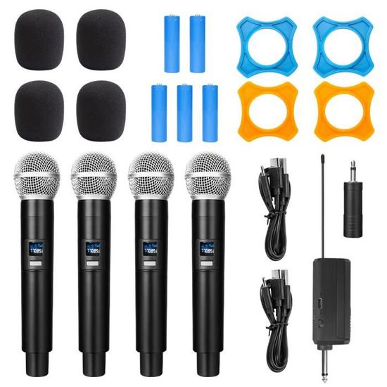 Microphone Sans Fil 2,4G HUACAM W68 - Récepteur Rechargeable, Portée 30m - Pour Chant, Discours, église, Mariage
