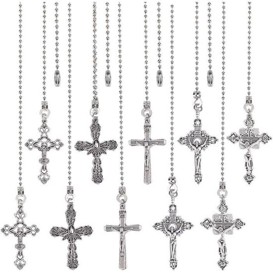 Chaînes De Traction 1m Pour Ventilateur Plafond - 2 Pièces Avec Pendentifs Perles Argentées