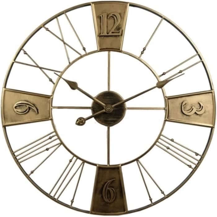 Pendule 400 jours à quartz en métal phase de lune 22 cm