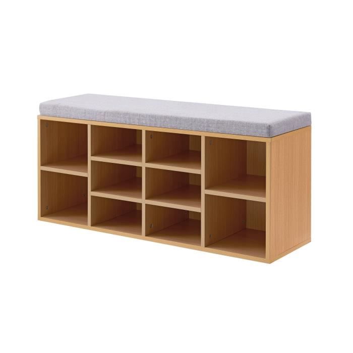 Banc A Chaussures Avec Cases De Rangement Tissu L 106 X P 30 X H 48 Cm Achat Vente Meuble A Chaussures Banc A Chaussures Avec Cases Soldes Sur Cdiscount Des Le 20 Janvier Cdiscount
