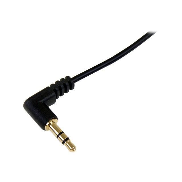 STARTECH Câble audio slim Mini-Jack 3,5 mm vers Mini-Jack 3,5 mm coudé à angle droit de 1,8 m - M/M