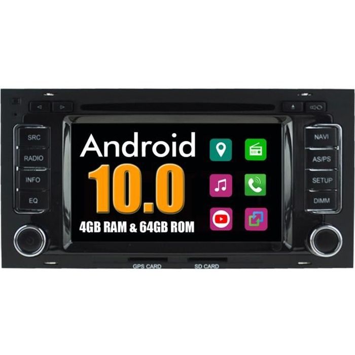 RoverOne Autoradio Bluetooth GPS Navigation pour Volkswagen Touareg T5 Multivan 2002-2010 Android Stéréo DVD MirrorLink WiFi
