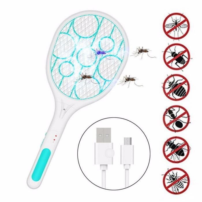 Rechargeable Électrique Mouche Insecte Raquette Zapper Killer Swatter Bug Moustique CADEAU - Return 523