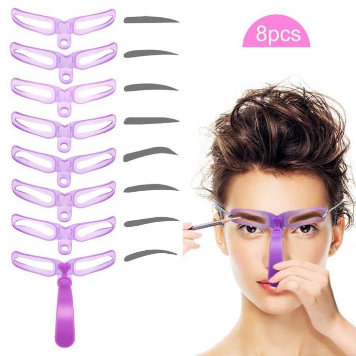 ACCESSOIRES DE NETTOYAGE DU VISAGE Pochoir À Sourcils 8 Styles De Formes Kit Toilettage Bricolage Façonnant Le Modèle Lwl90510081