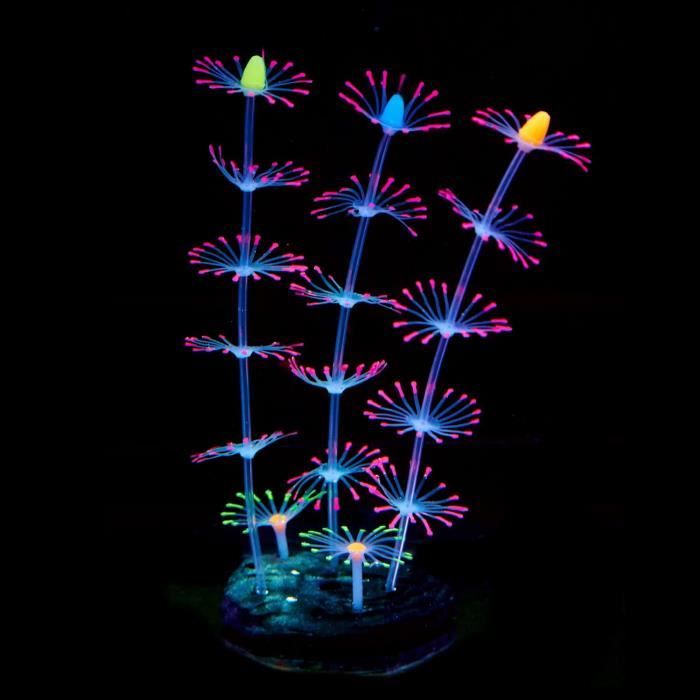 J151, Strip Coral Plant Ornement Glowing Effect Silicone Artificielle Décoration Pour Fish Tank Aquarium Paysage Rose