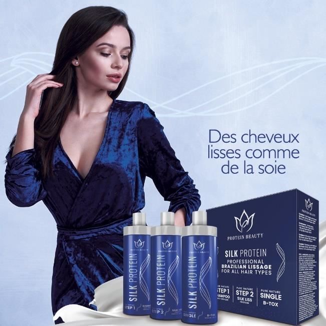 Coffret Lissage à la proteine de soie SILK PROTEIN sans formol + BOTOXX