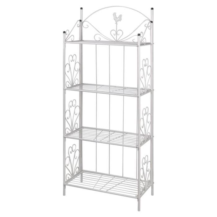 Étagère carrée pour plantes en blanc