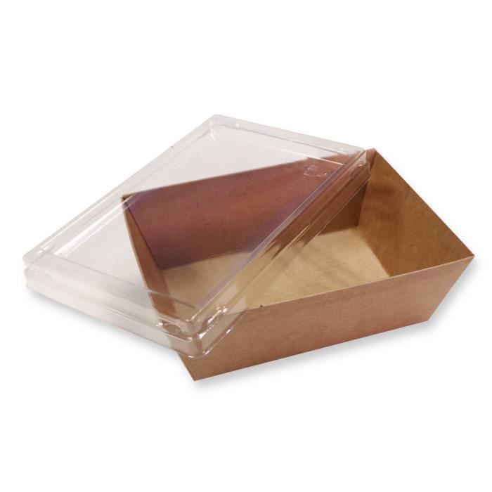 Barquettes en carton model avec couvercle - Taille S - Lot de 50