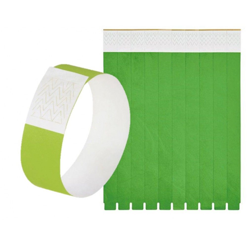 50 BRACELETS IDENTIFICATION INDÉCHIRABLES VERTS - Accessoire de déguisement bijou fantaisie Vert