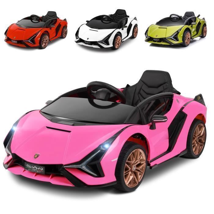 Voiture électrique pour enfants Lamborghini MP4 Rose 12V avec écran tactile bluetooth télécommande parentale