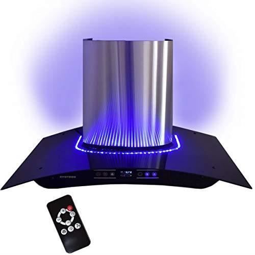 Syntrox Germany DH-230W-900D-INOX Hotte de 90 cm avec LED bleues Écran tactile et télécommande