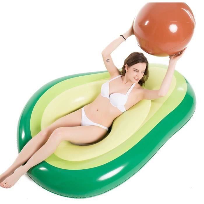 Bouée Gonflable Piscine bouée matelas avocat avec ballon amovible pour adulte/enfant