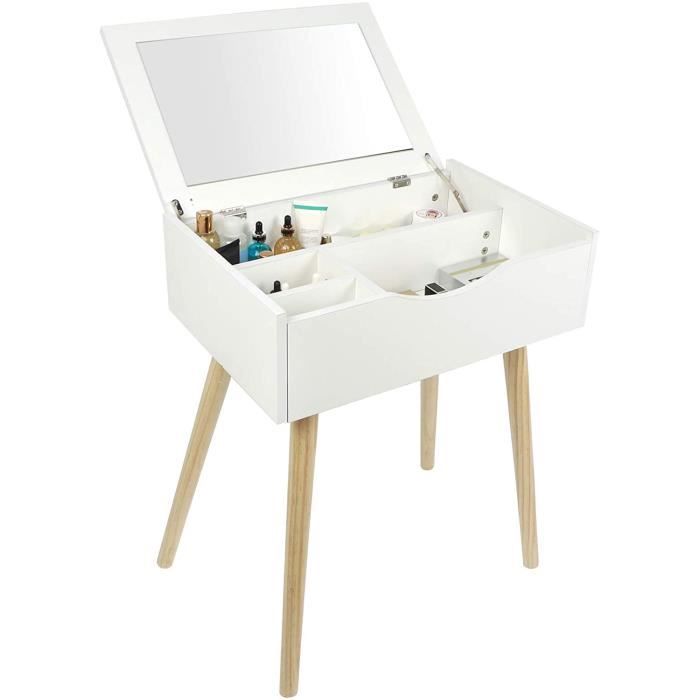 NATRUSS Coiffeuse Peu encombrante, avec Coiffeuse Miroir, Coiffeuse, Organisateur de Rangement de Maquillage Appartement de Style Mo