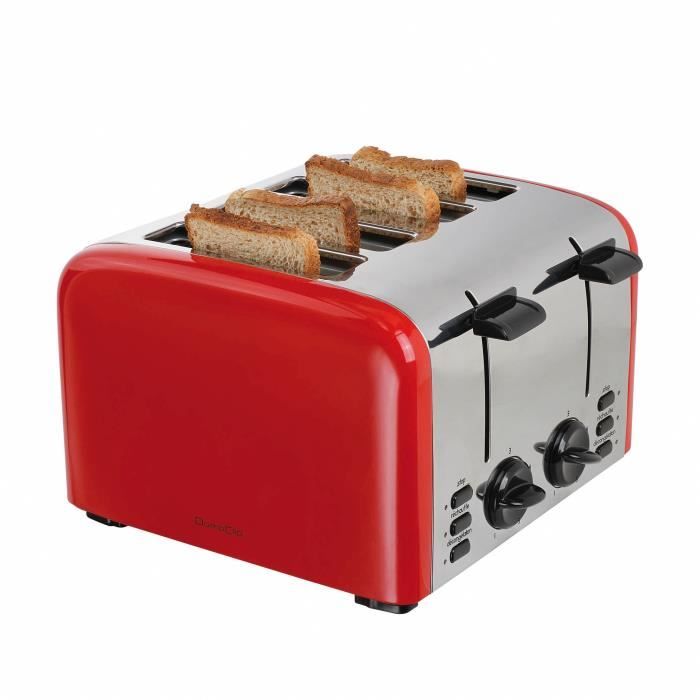 DOMOCLIP DOD153 Grille-pain électrique rétro - Rouge